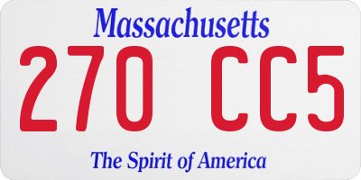 MA license plate 270CC5