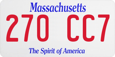 MA license plate 270CC7