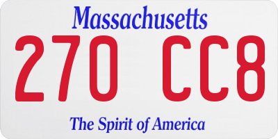 MA license plate 270CC8