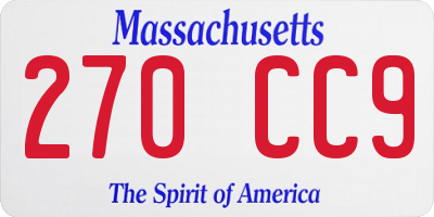 MA license plate 270CC9