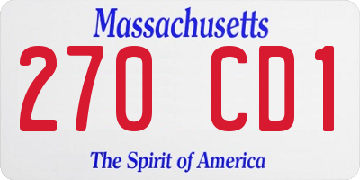 MA license plate 270CD1