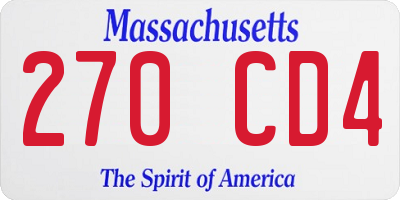 MA license plate 270CD4