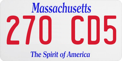 MA license plate 270CD5