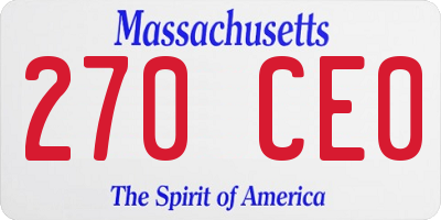MA license plate 270CE0