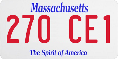 MA license plate 270CE1