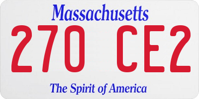 MA license plate 270CE2