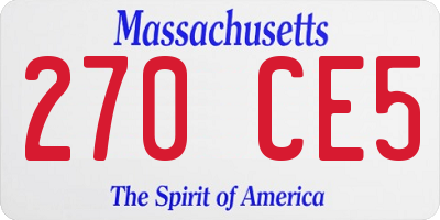 MA license plate 270CE5