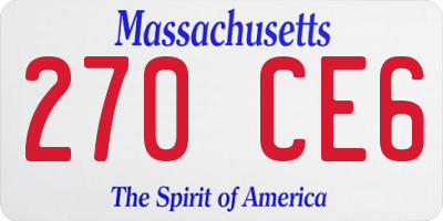 MA license plate 270CE6