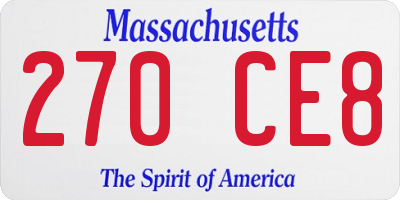 MA license plate 270CE8
