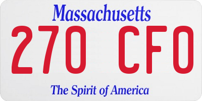 MA license plate 270CF0