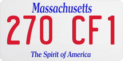 MA license plate 270CF1