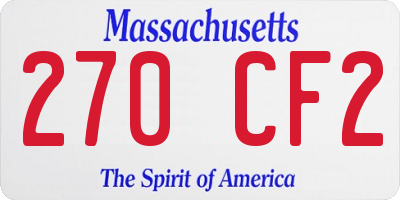 MA license plate 270CF2