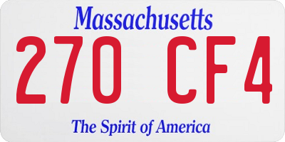 MA license plate 270CF4