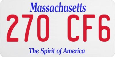 MA license plate 270CF6