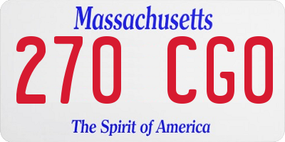 MA license plate 270CG0