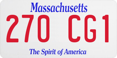 MA license plate 270CG1