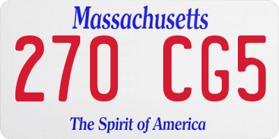 MA license plate 270CG5