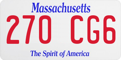 MA license plate 270CG6