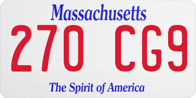MA license plate 270CG9