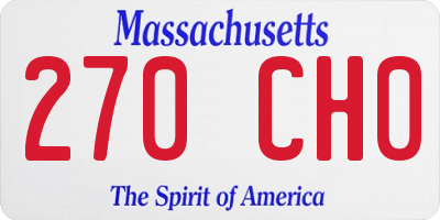 MA license plate 270CH0