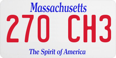 MA license plate 270CH3
