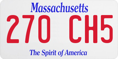 MA license plate 270CH5
