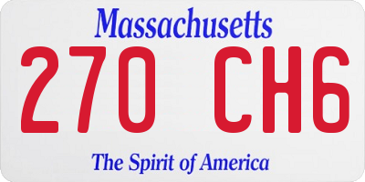 MA license plate 270CH6
