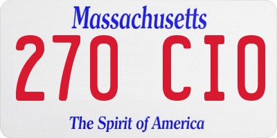 MA license plate 270CI0