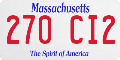 MA license plate 270CI2