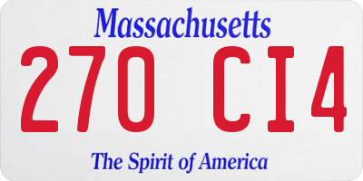 MA license plate 270CI4