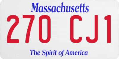 MA license plate 270CJ1
