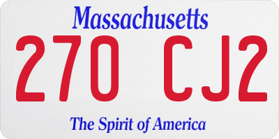 MA license plate 270CJ2