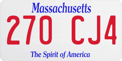 MA license plate 270CJ4
