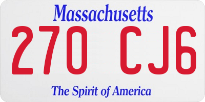 MA license plate 270CJ6
