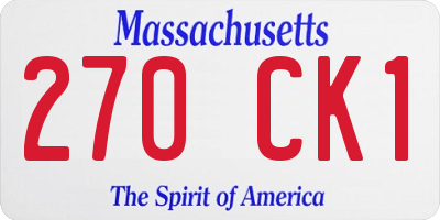 MA license plate 270CK1