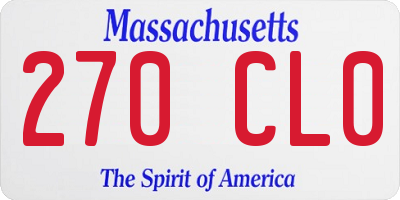 MA license plate 270CL0