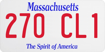 MA license plate 270CL1