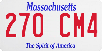 MA license plate 270CM4