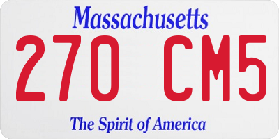 MA license plate 270CM5
