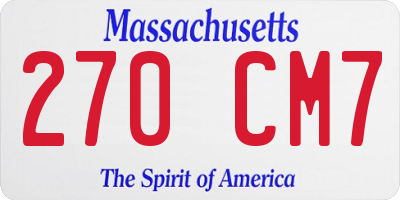 MA license plate 270CM7