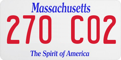 MA license plate 270CO2