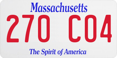 MA license plate 270CO4