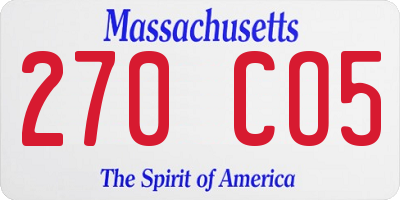 MA license plate 270CO5