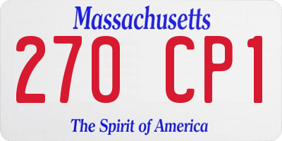 MA license plate 270CP1