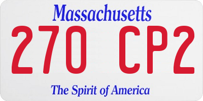 MA license plate 270CP2