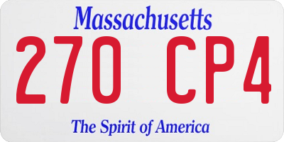 MA license plate 270CP4