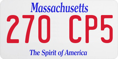 MA license plate 270CP5