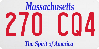 MA license plate 270CQ4
