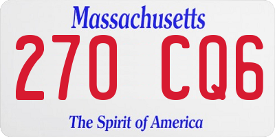 MA license plate 270CQ6