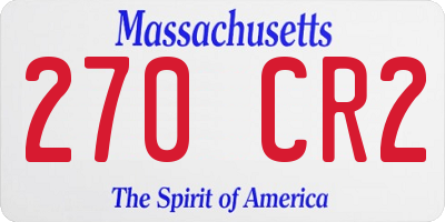 MA license plate 270CR2